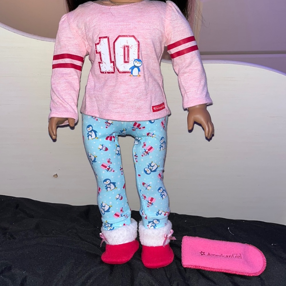 American Girl Doll Penguin Holiday Pajamas Set